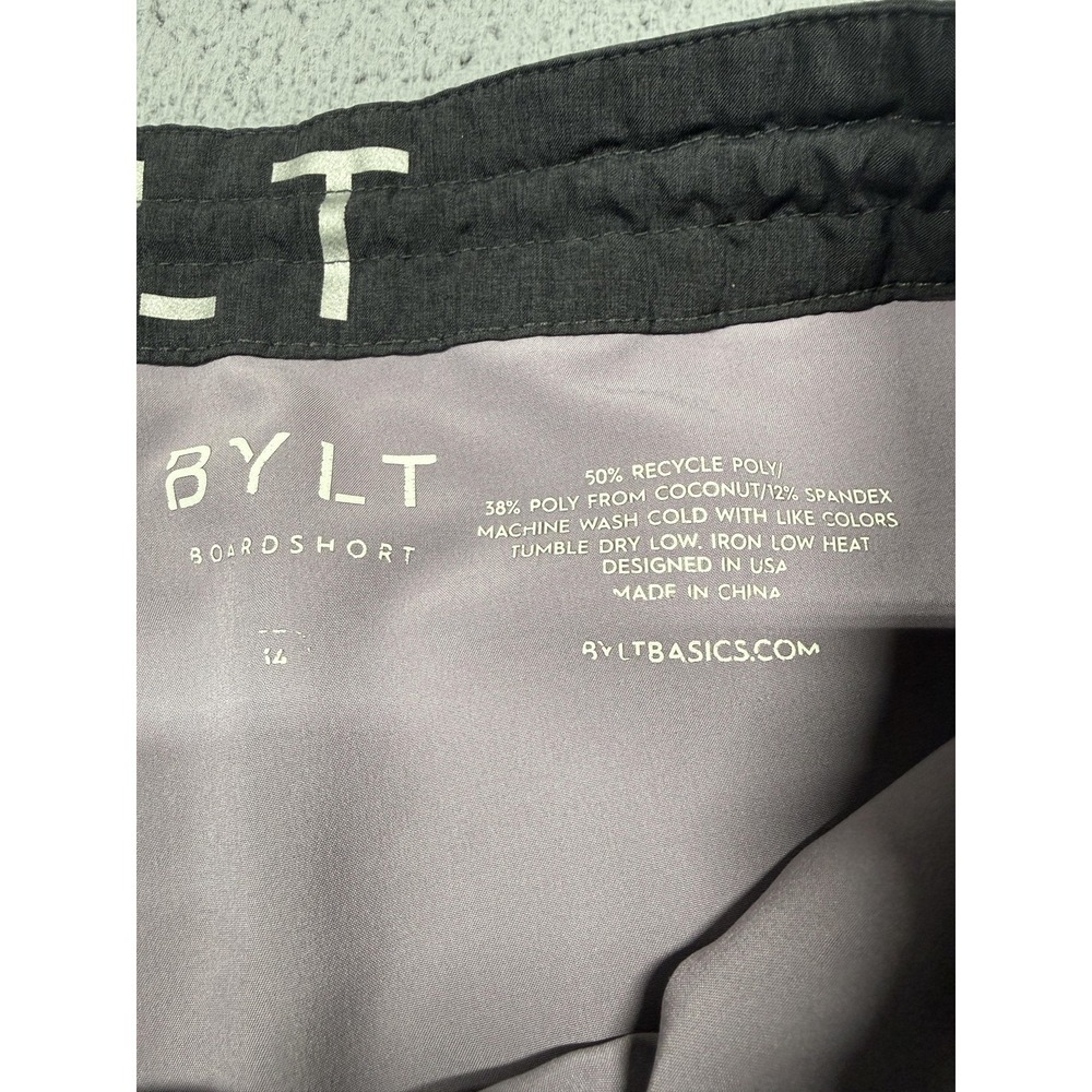 BYLT Board Shorts Mens L Purple Solid Swim Trunks Drawstring Pockets Quick Dry - Picture 2 of 9